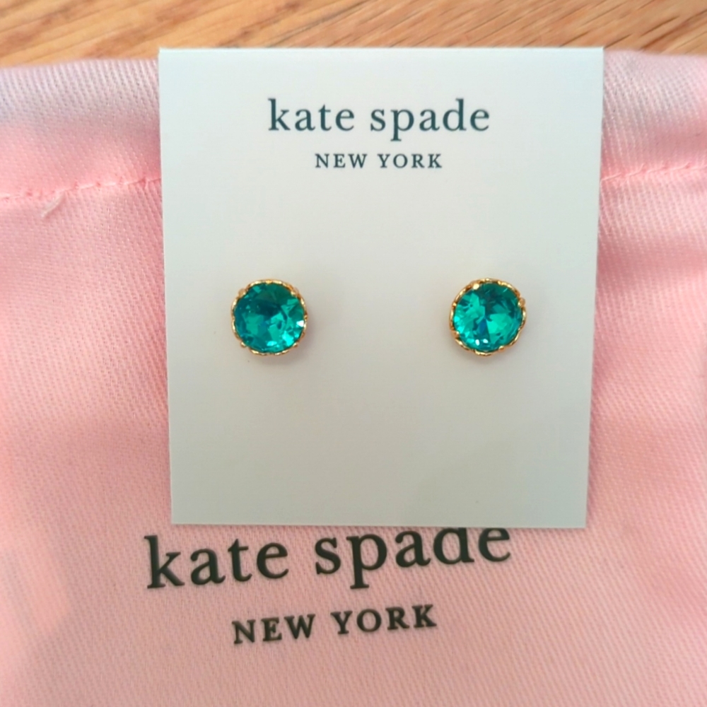 kate spade blue aquamarine stud earrings NWT